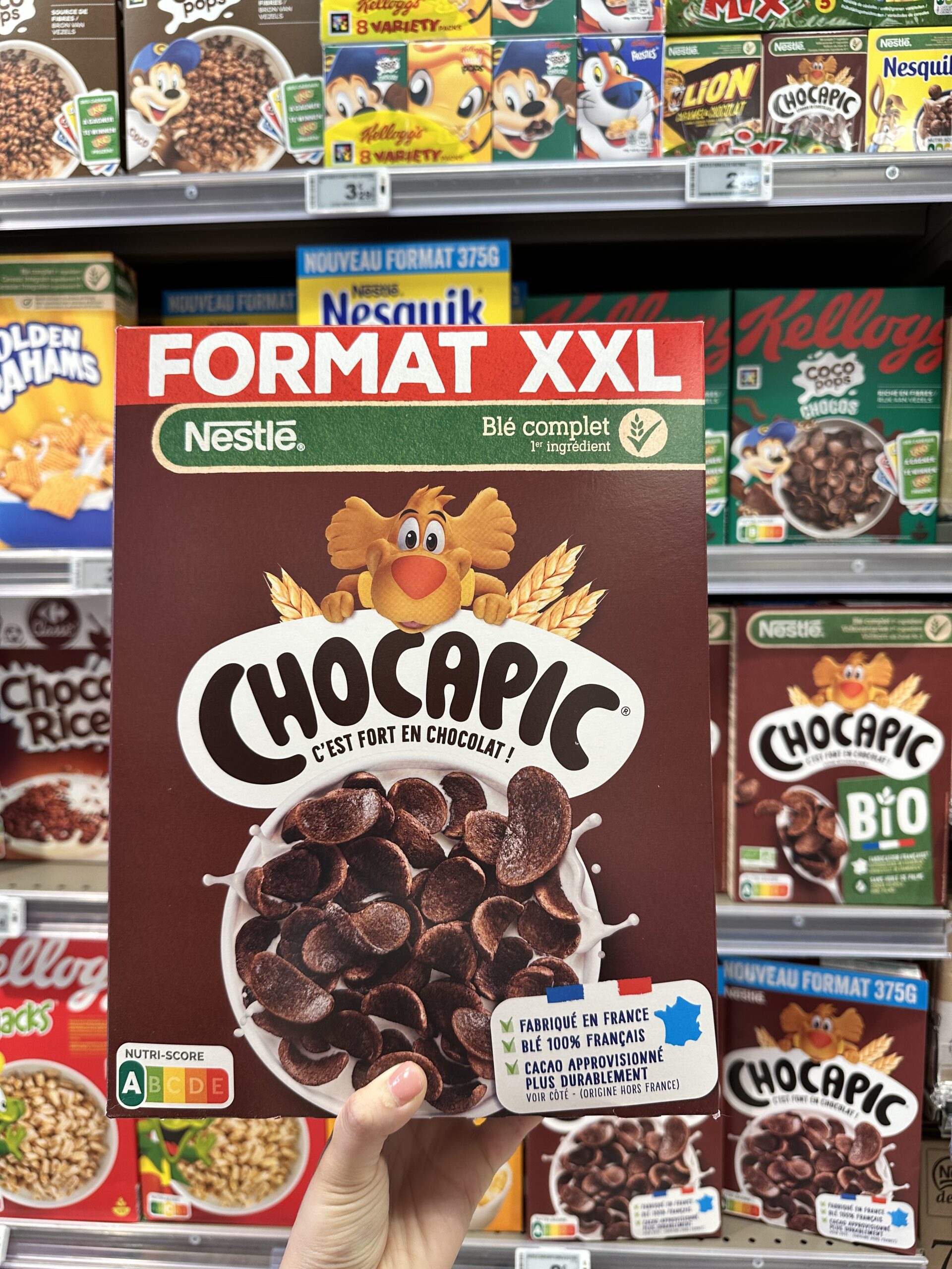 I brought 1kg pack of cereal home from Paris