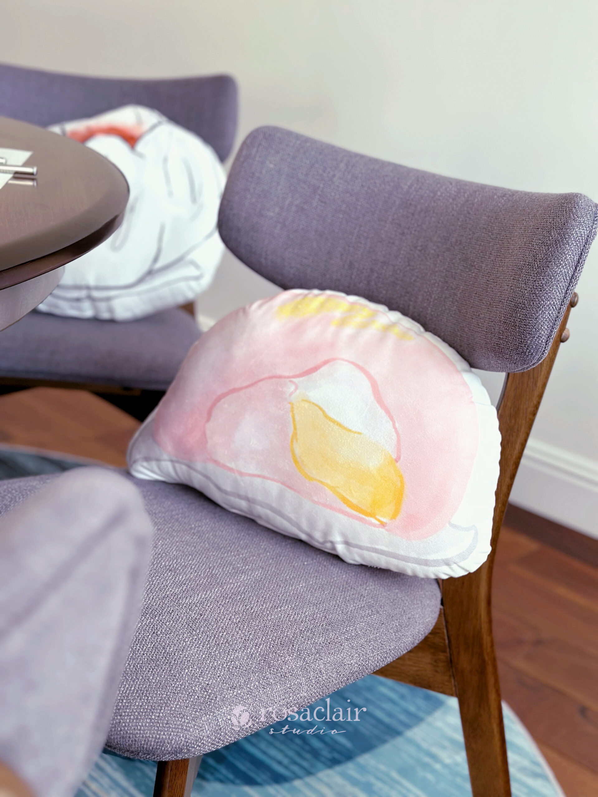 Lava Bun Cushion on a chair